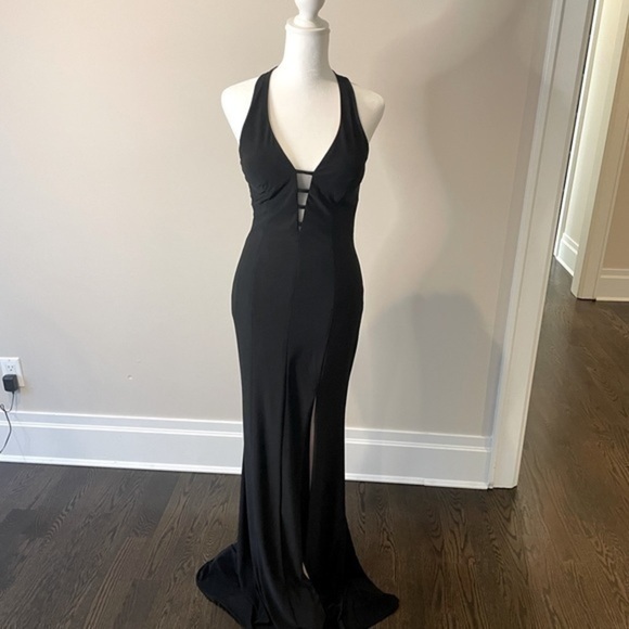 Aqua Dresses & Skirts - NWT AQUA BLACK LONG DRESS w/ Side Slit